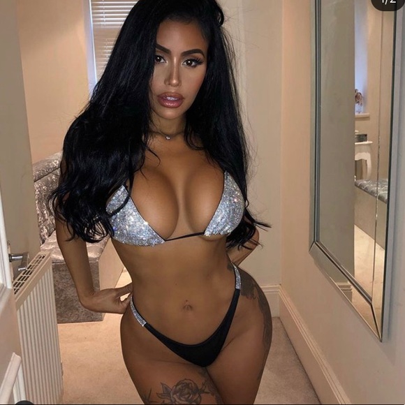 LAST ONE❗️NEW Black Jeweled Two Piece Bikini - Picture 10 of 13